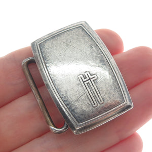 HICKOK 925 Sterling Silver Antique USA Letter "H" Initial Oxidized Belt Buckle