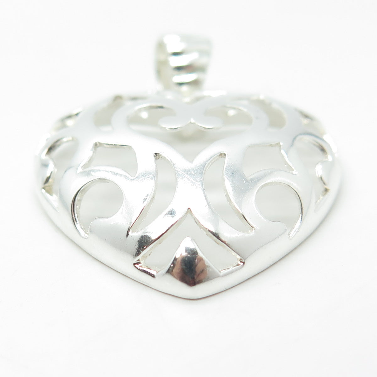 MILOR 925 Sterling Silver Vintage Italy Ornate Heart Pendant