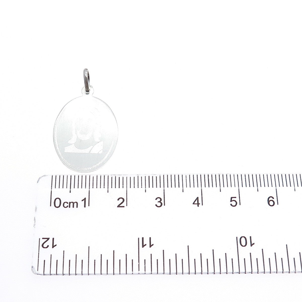 925 Sterling Silver Vintage Engraved Jesus Charm Pendant