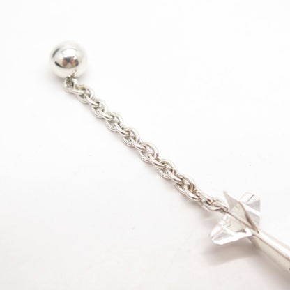 925 Sterling Silver Vintage Airplane Fob Pendant