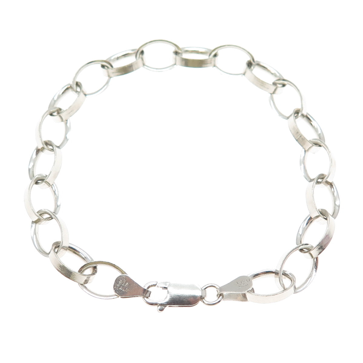 DANECRAFT 925 Sterling Silver Vintage Italy Oval Link Bracelet 7.5"