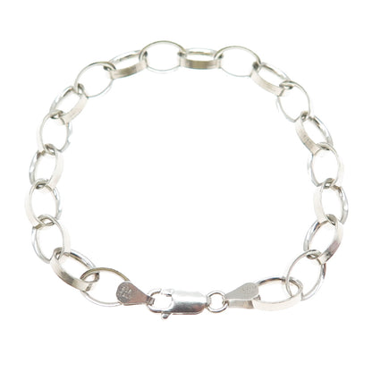 DANECRAFT 925 Sterling Silver Vintage Italy Oval Link Bracelet 7.5"