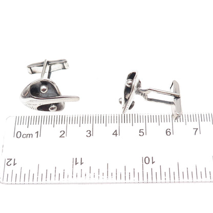 Sigi Pineda 925 Sterling Silver Vintage Mexico Modernist Oxidized Cufflinks #46