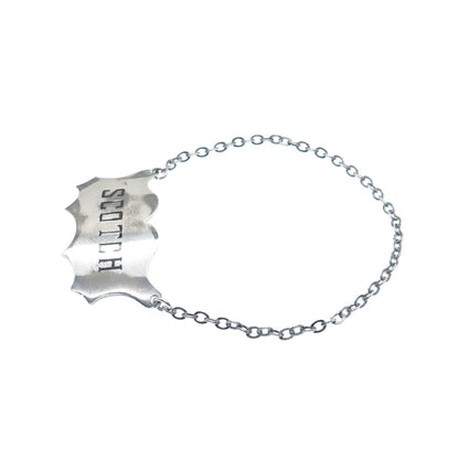 925 Sterling Silver Antique Victorian Scotch Bottle Tag