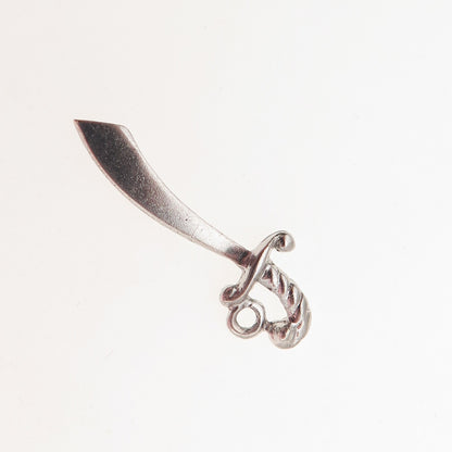 925 Sterling Silver Vintage Sword Charm Pendant