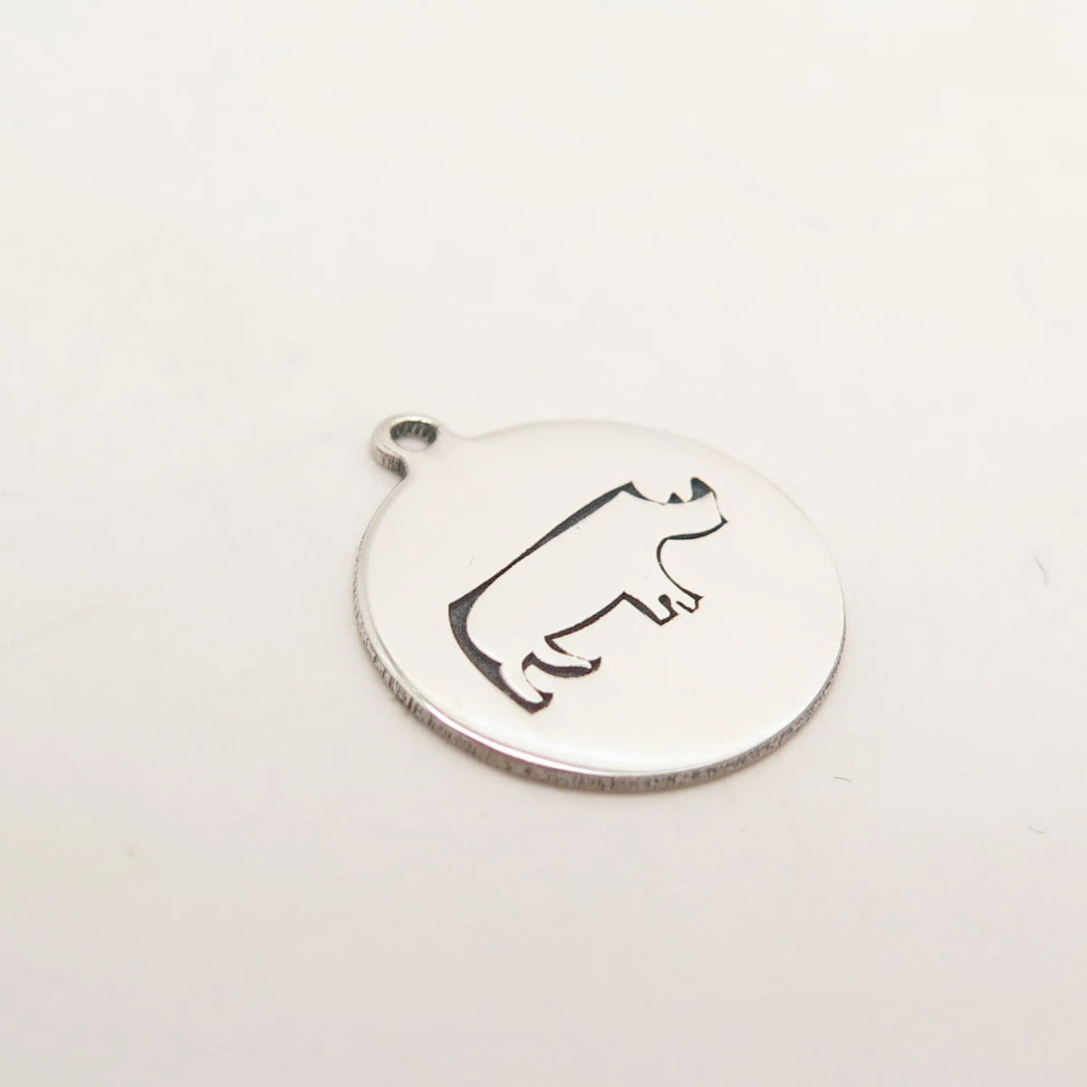 925 Sterling Silver USA Two In Town Rhinoceros Charm Pendant