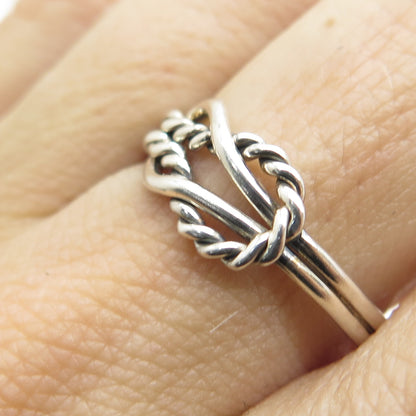 925 Sterling Silver Vintage Mariner Love Knot Ring Size 8.5