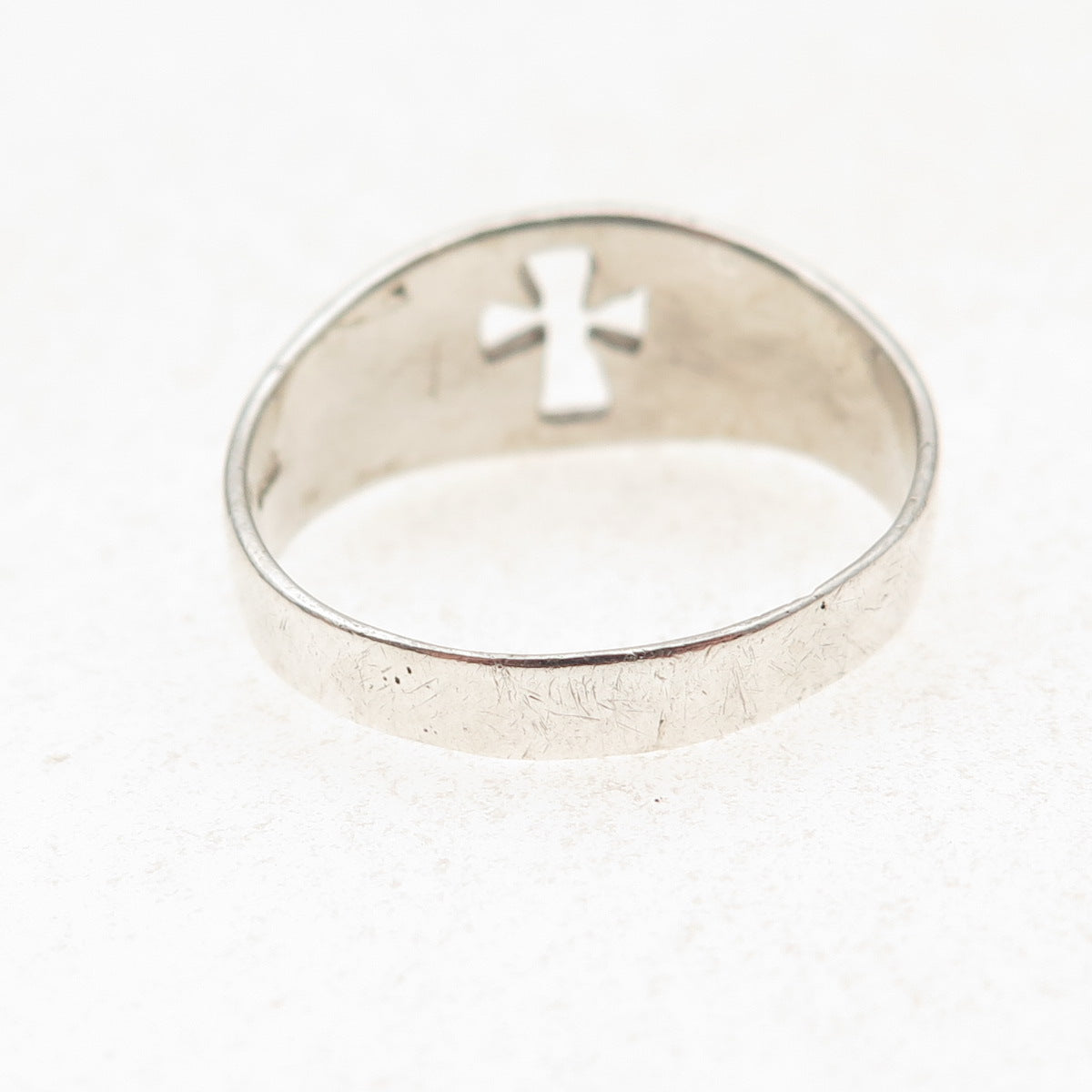 Joseph Schmid 925 Sterling Silver Vintage Cross Religious Ring Size 11