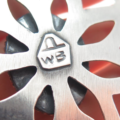 WILSON BEGAY Old Pawn Sterling Silver Vintage Boulder Turquoise Flower Pendant