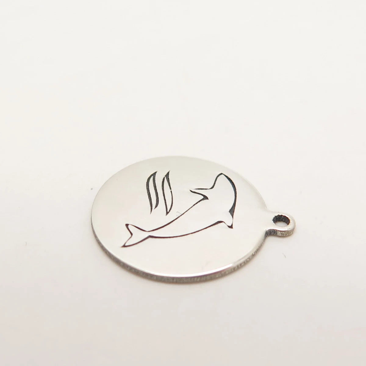 925 Sterling Silver USA Two In Town Dolphin Charm Pendant