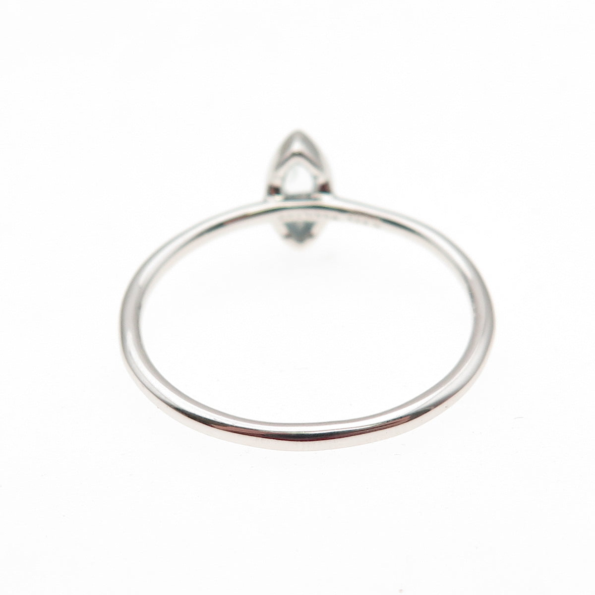 925 Sterling Silver Real Marquise-Cut Blue Topaz Ring Size 10.25