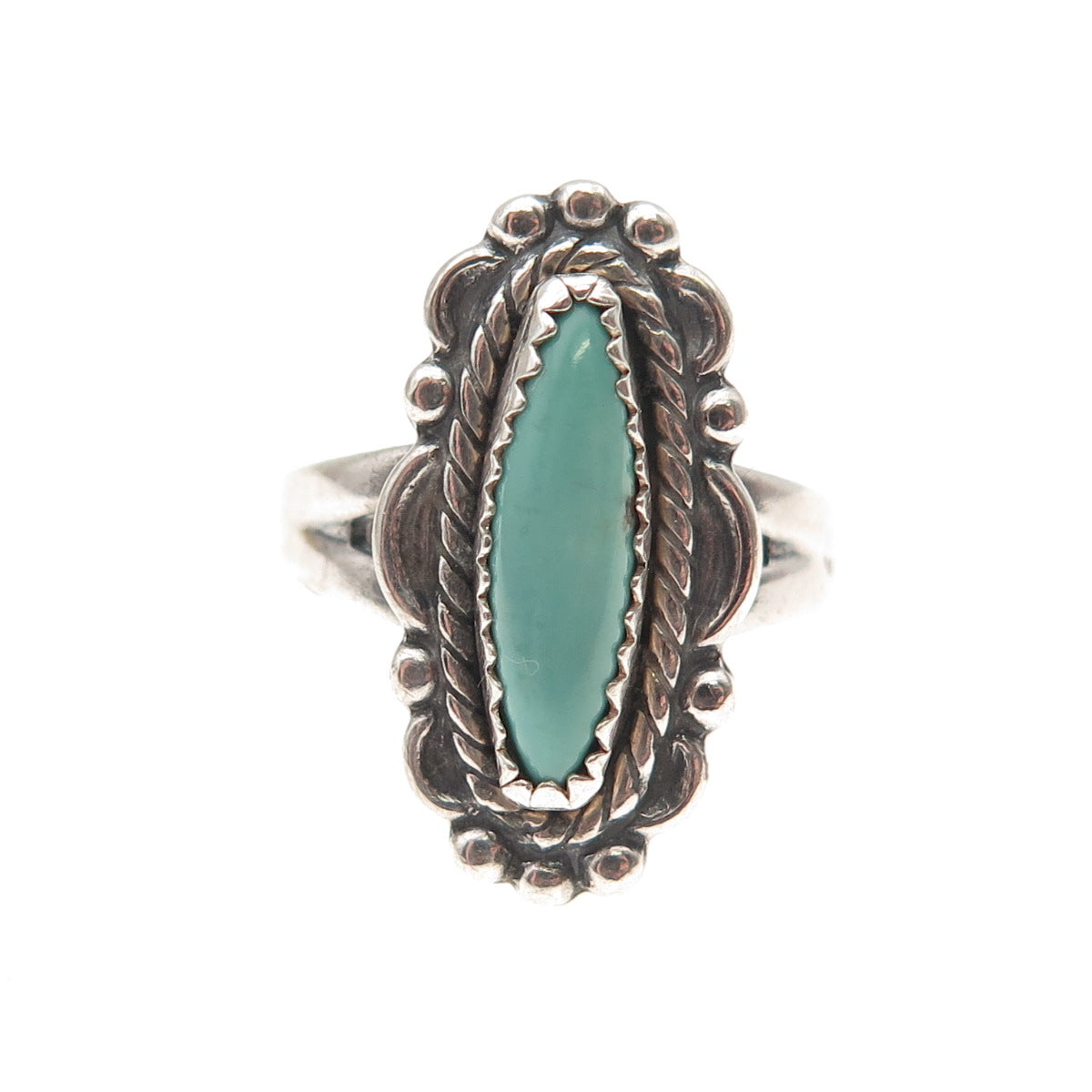 Bell Trading Post Old Pawn 925 Sterling Silver Vintage Turquoise Ring Size 5