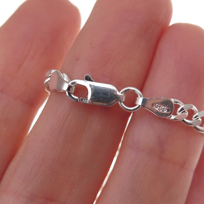 Han 925 Sterling Silver Italy Curb Chain Necklace 16"