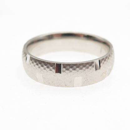 925 Sterling Silver Textured Band Ring Size 10.25
