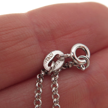 925 Sterling Silver Italy Rolo Chain Necklace 18"