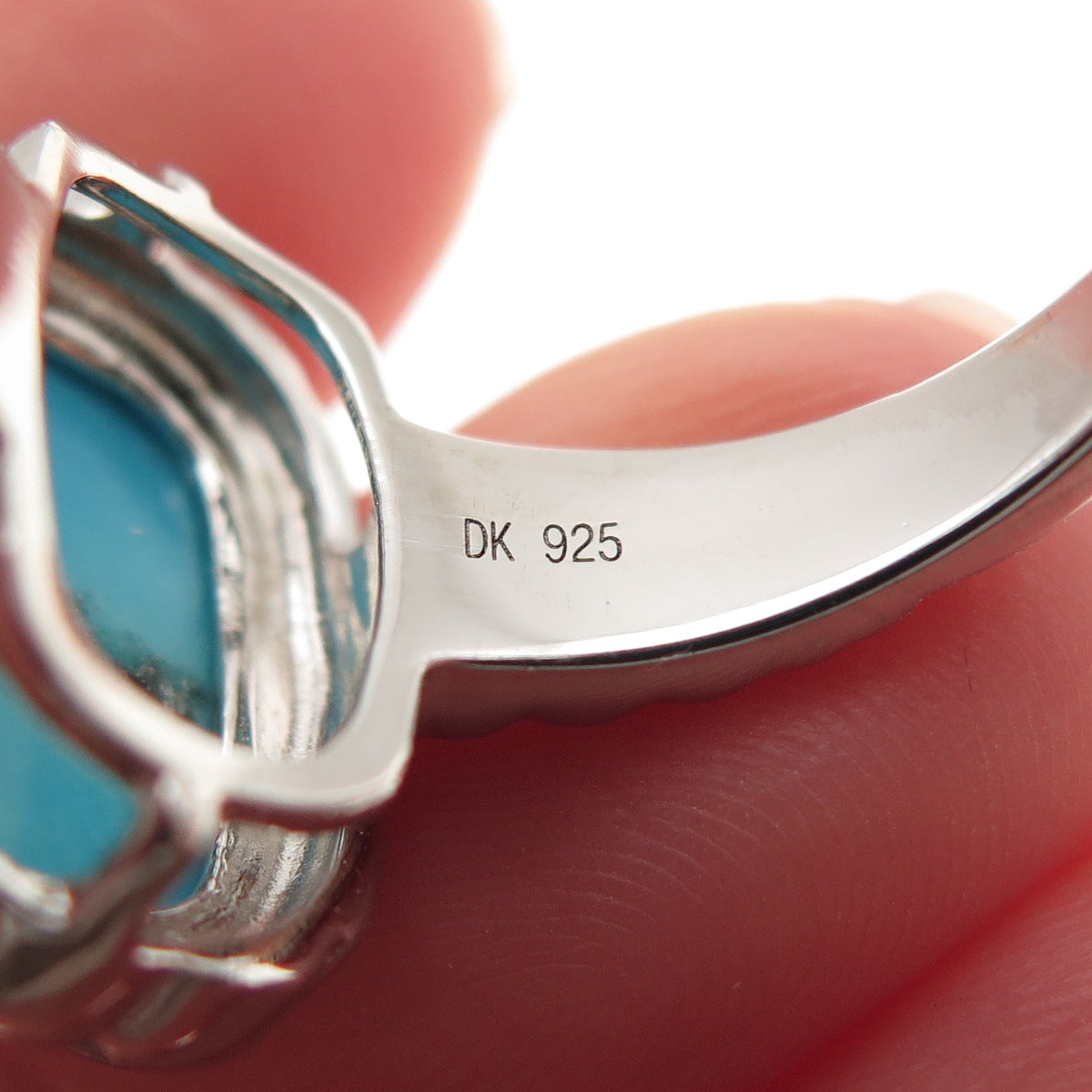 925 Sterling Silver Real Sleeping Beauty Turquoise Ring Size 8