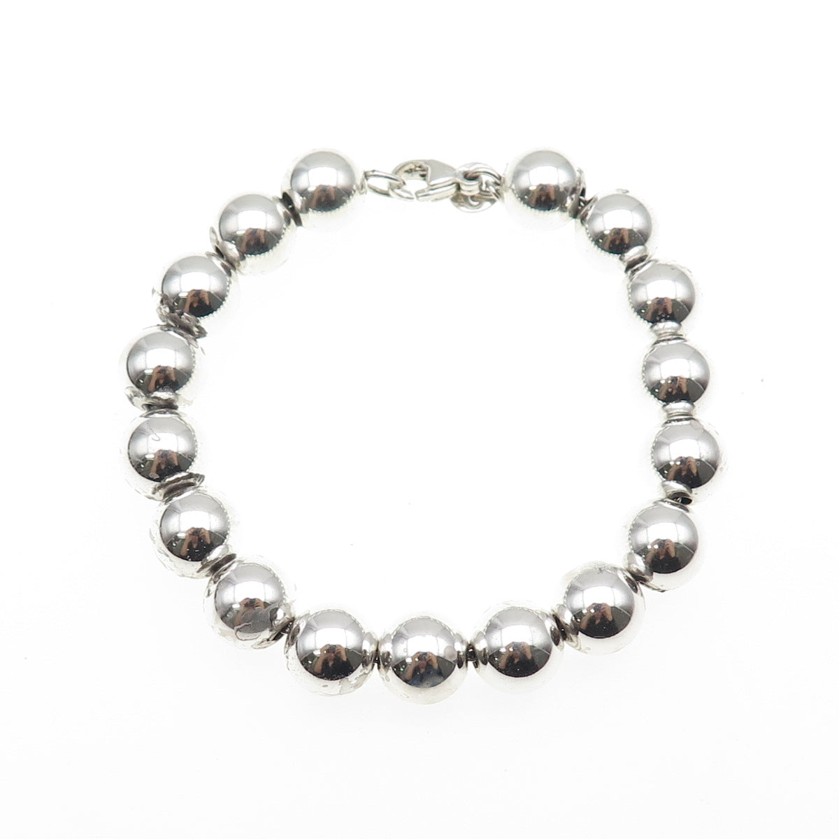 TIFFANY & CO. 925 Sterling Silver Vintage HardWear Ball Beaded Bracelet 6.25"