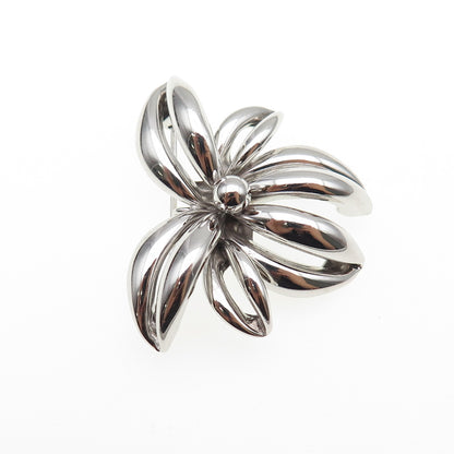 Breadner & Co. 925 Sterling Silver Vintage Modernist Flower Pin Brooch