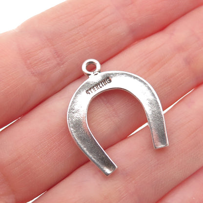 925 Sterling Silver Vintage Horseshoe Good Luck Mini Charm Pendant