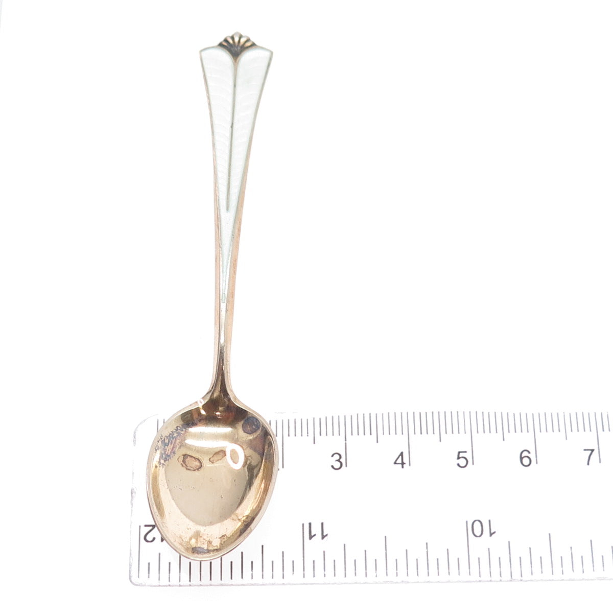 DAVID ANDERSEN 925S Sterling Gold Plated Vintage Norway Enamel Coffee Spoon