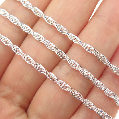 925 Sterling Silver Vintage Italy Singapore Chain Necklace 48" (missing lock)