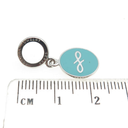 ENDLESS 925 Sterling Silver Blue Enamel Infinity Love Dangle Charm