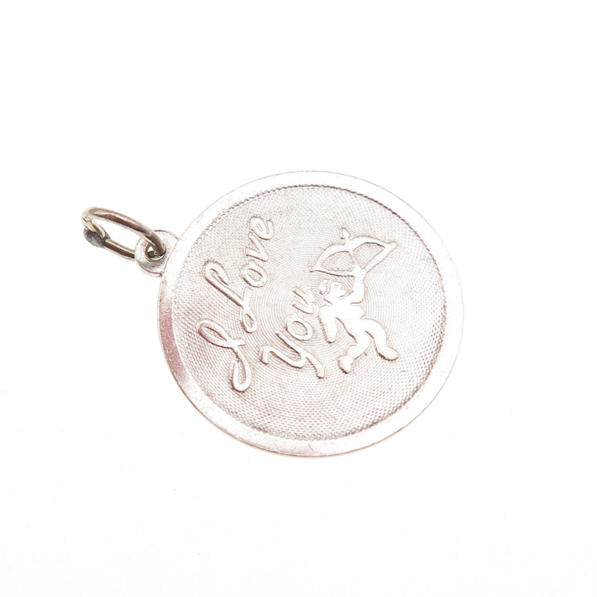Rembrandt 925 Sterling Silver Vintage I Love You Cupid Charm Pendant