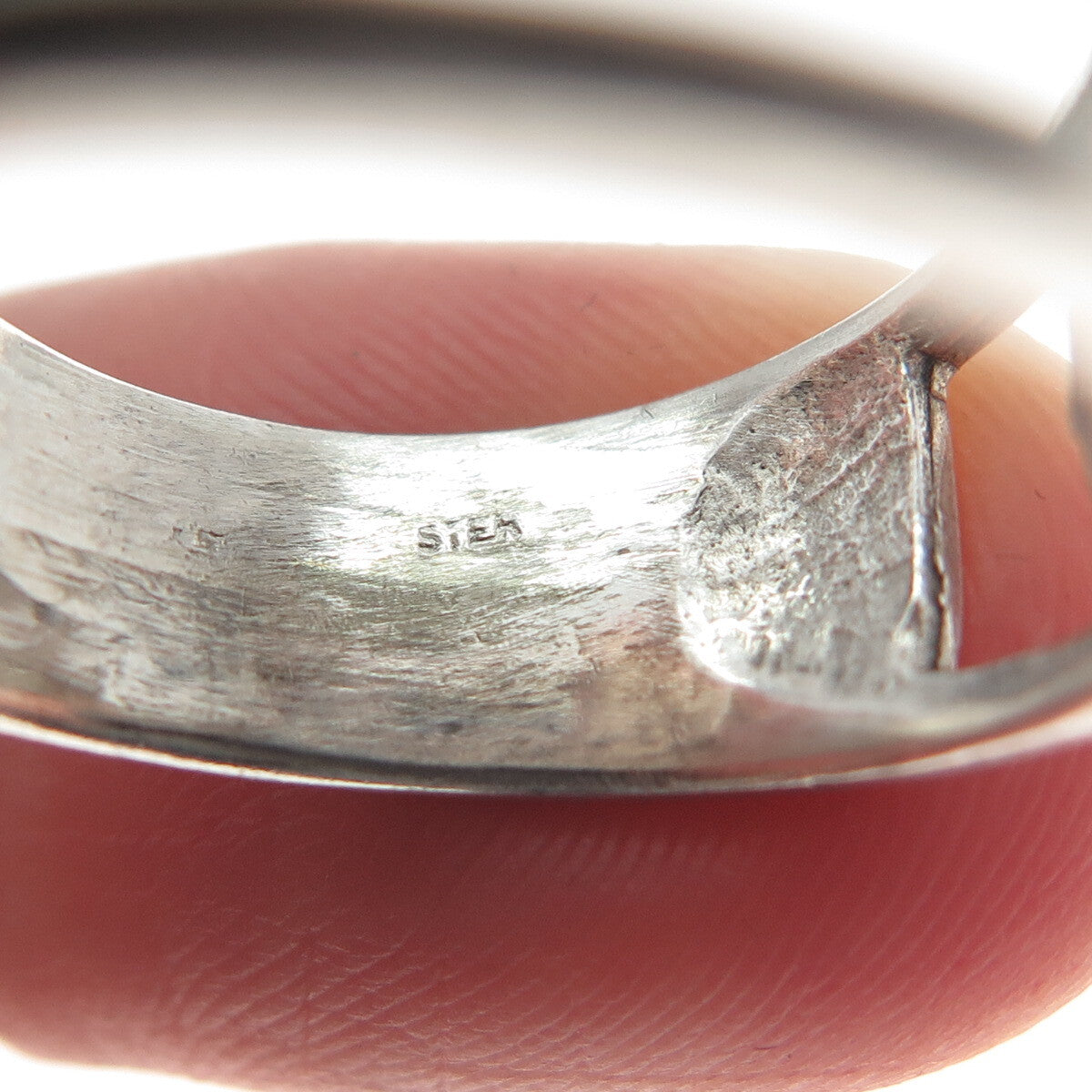 925 Sterling Silver Vintage Spiral Oxidized Ring Size 8.75