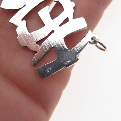 925 Sterling Silver Vintage Hernandez Nameplate Centerpiece Pendant