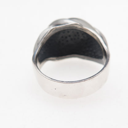 Pejois 925 Sterling Silver Vintage Modernist Oxidized Ring Size 8.25