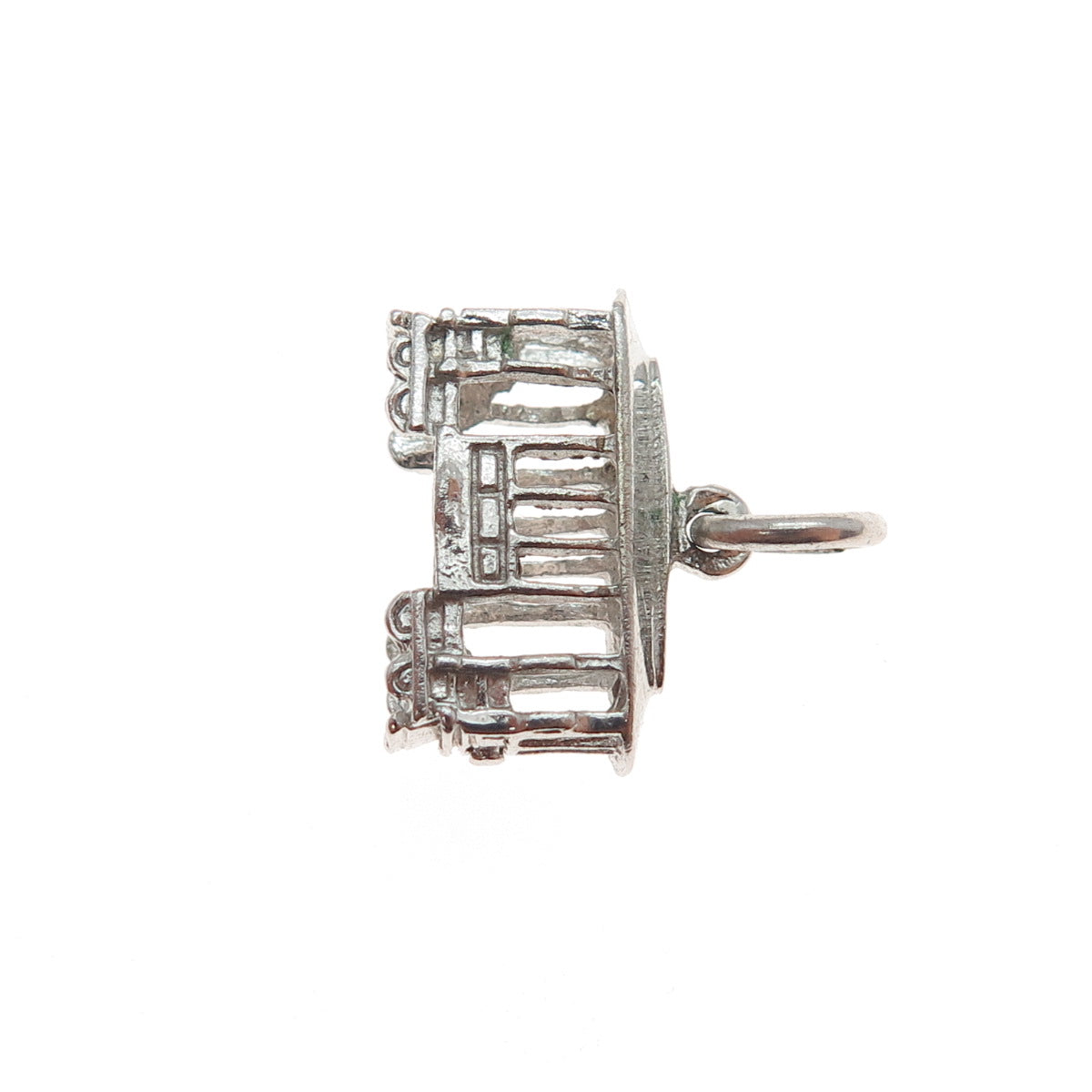 925 Sterling Silver Vintage Cable Car Minimalist 3D Charm Pendant