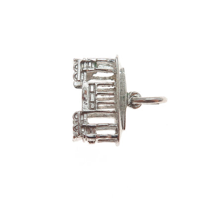 925 Sterling Silver Vintage Cable Car Minimalist 3D Charm Pendant