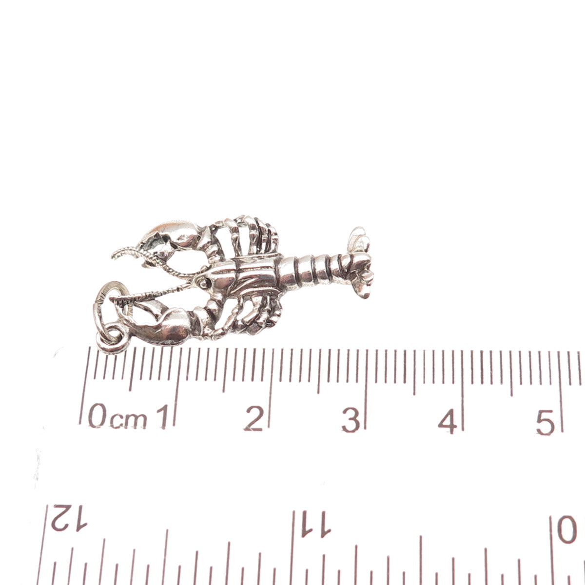 Beau 925 Sterling Silver Vintage Lobster Oxidized Charm Pendant