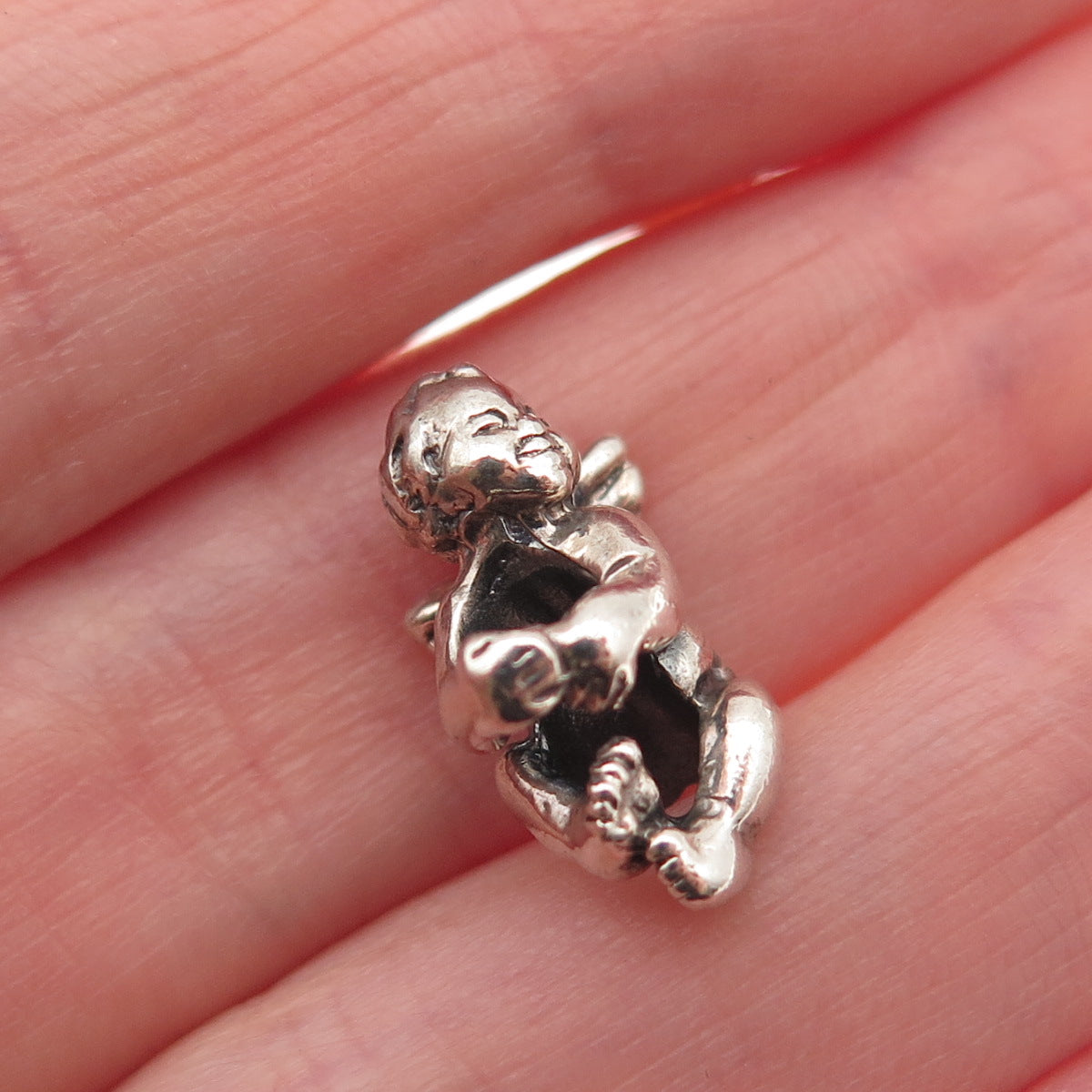 Trollbeads LAA 925 Sterling Silver Cherub Slide Bead Charm