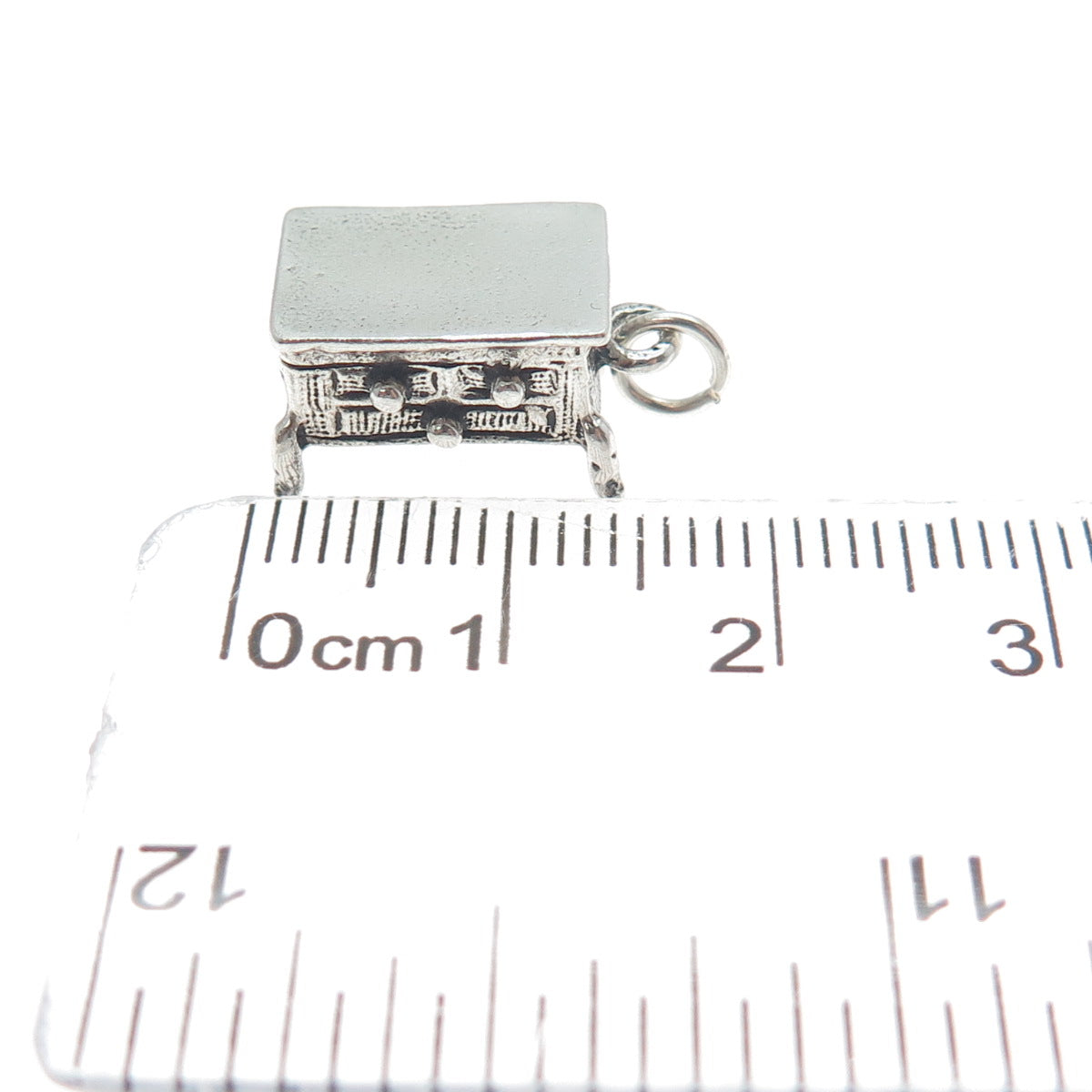 925 Sterling Silver Vintage Chest of Drawers Minimalist 3D Charm Pendant