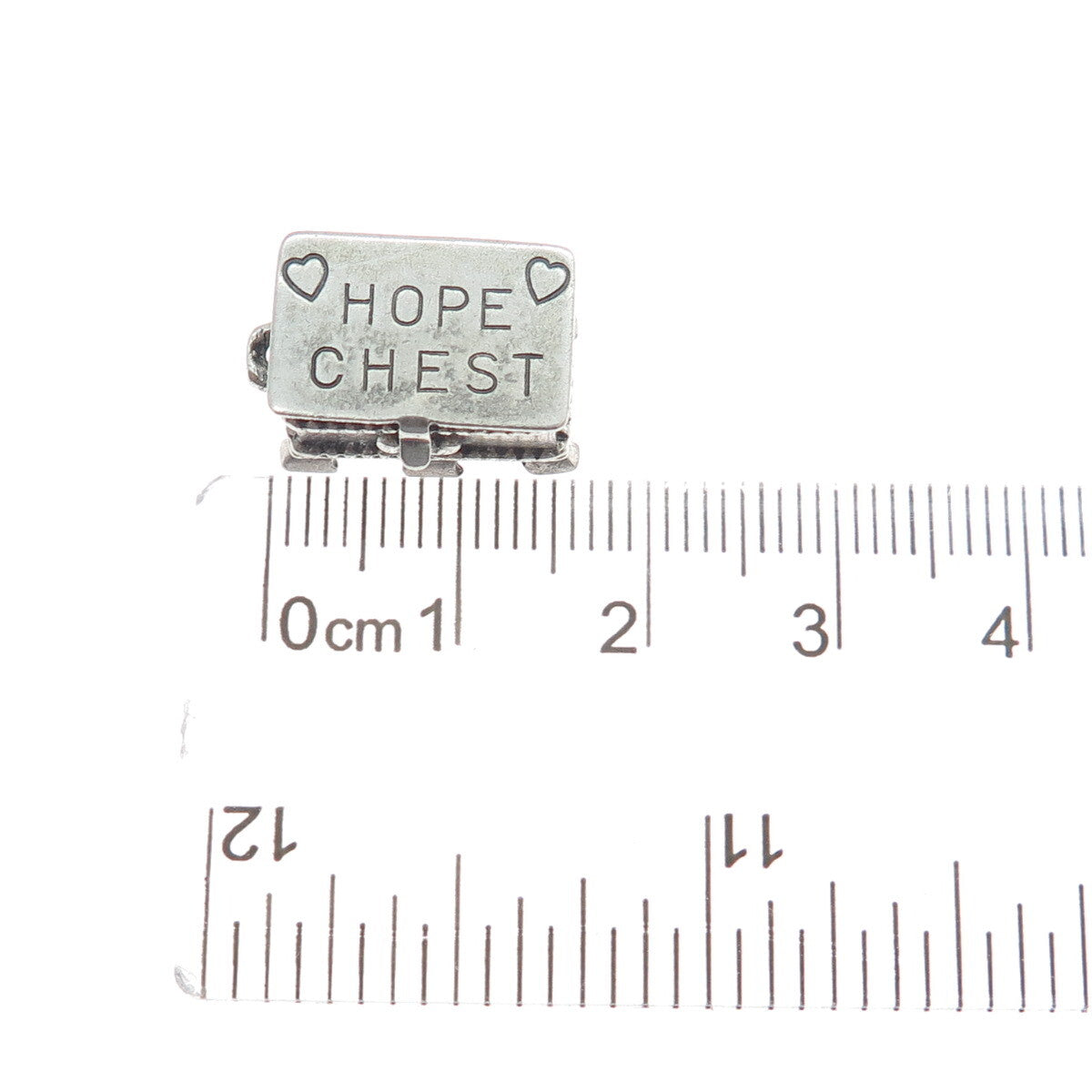 BEAU 925 Sterling Silver Vintage Hope Chest Box Minimalist Charm Pendant