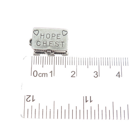 BEAU 925 Sterling Silver Vintage Hope Chest Box Minimalist Charm Pendant