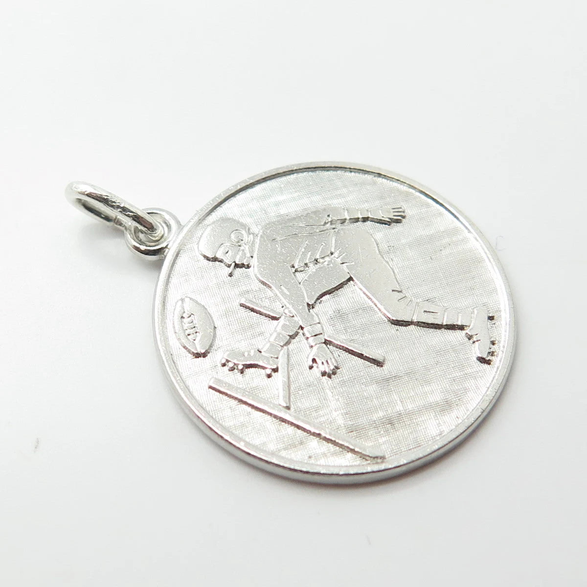 925 Sterling Silver Vintage Wells American Football Player Charm Pendant