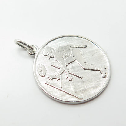 925 Sterling Silver Vintage Wells American Football Player Charm Pendant