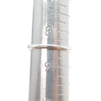 JH YOUNG 925 Sterling Silver Round-Cut C Z Half Eternity Band Ring Size 8.5