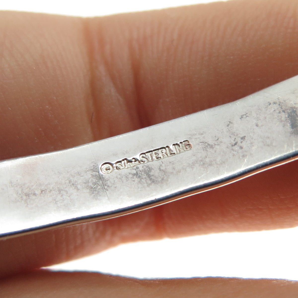 ED LEVIN 925 Sterling Silver Vintage Modernist Slide Bangle Bracelet 6.5-8"