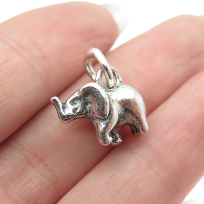 925 Sterling Silver Vintage Elephant For Good Luck 3D Pendant