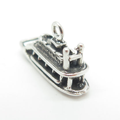 925 Sterling Silver Vintage Cruise Ship Minimalist Charm Pendant