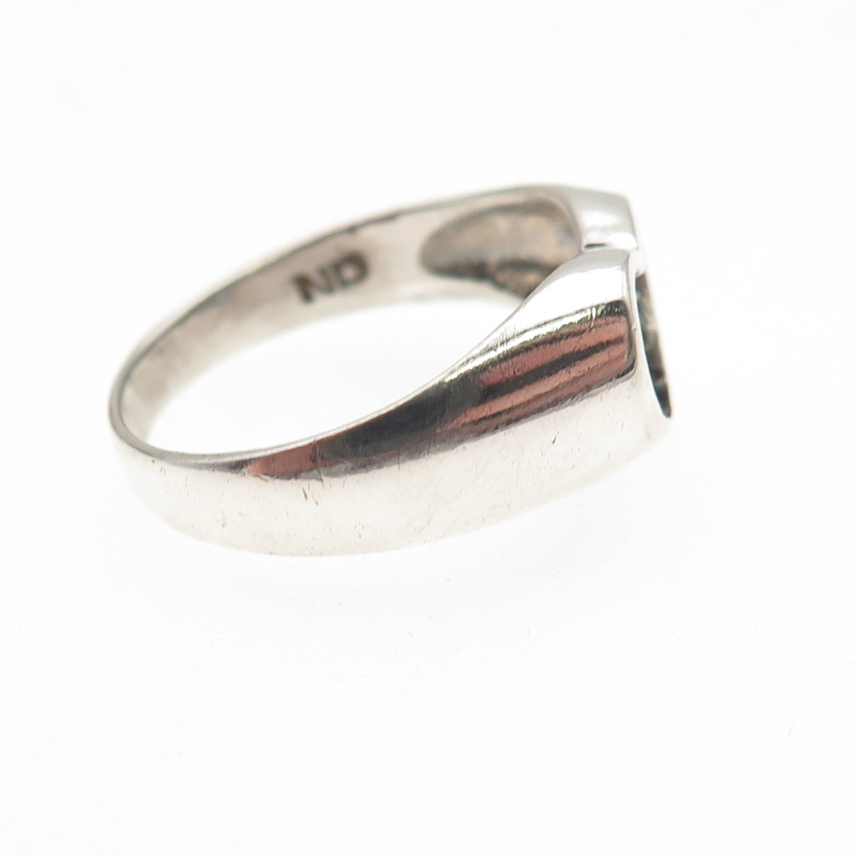 Chapal Zenray 925 Sterling Silver Vintage Open Heart Ring Size 7.25