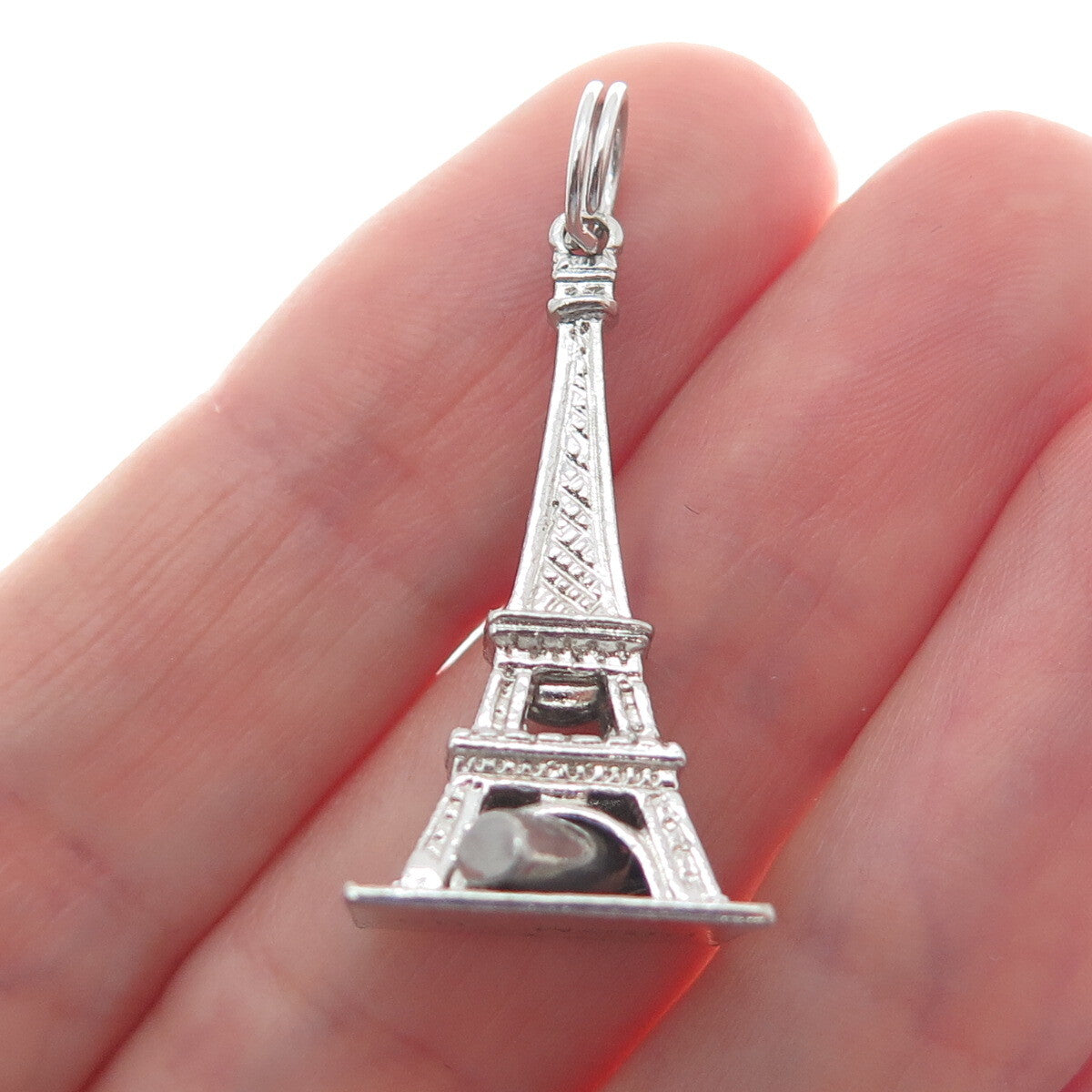 WELLS 925 Sterling Silver Vintage 1965 Eiffel Tower 3D Pendant