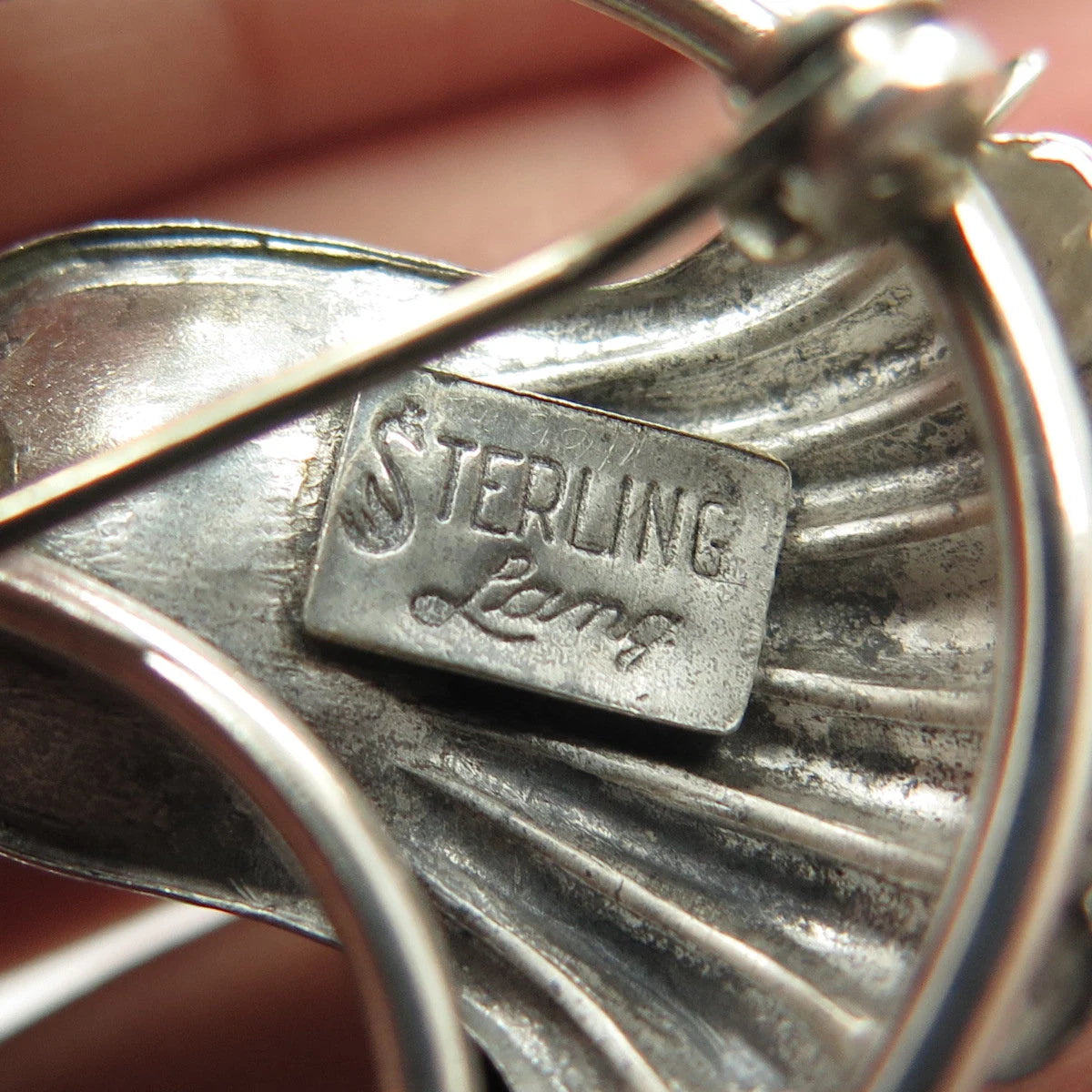 925 Sterling Silver Antique Art Deco Lang Floral Leaf Pin Brooch