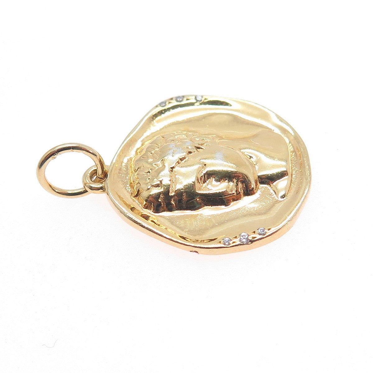 Hermina Athens 925 Sterling Silver Gold Plated C Z Hermis Charm Pendant