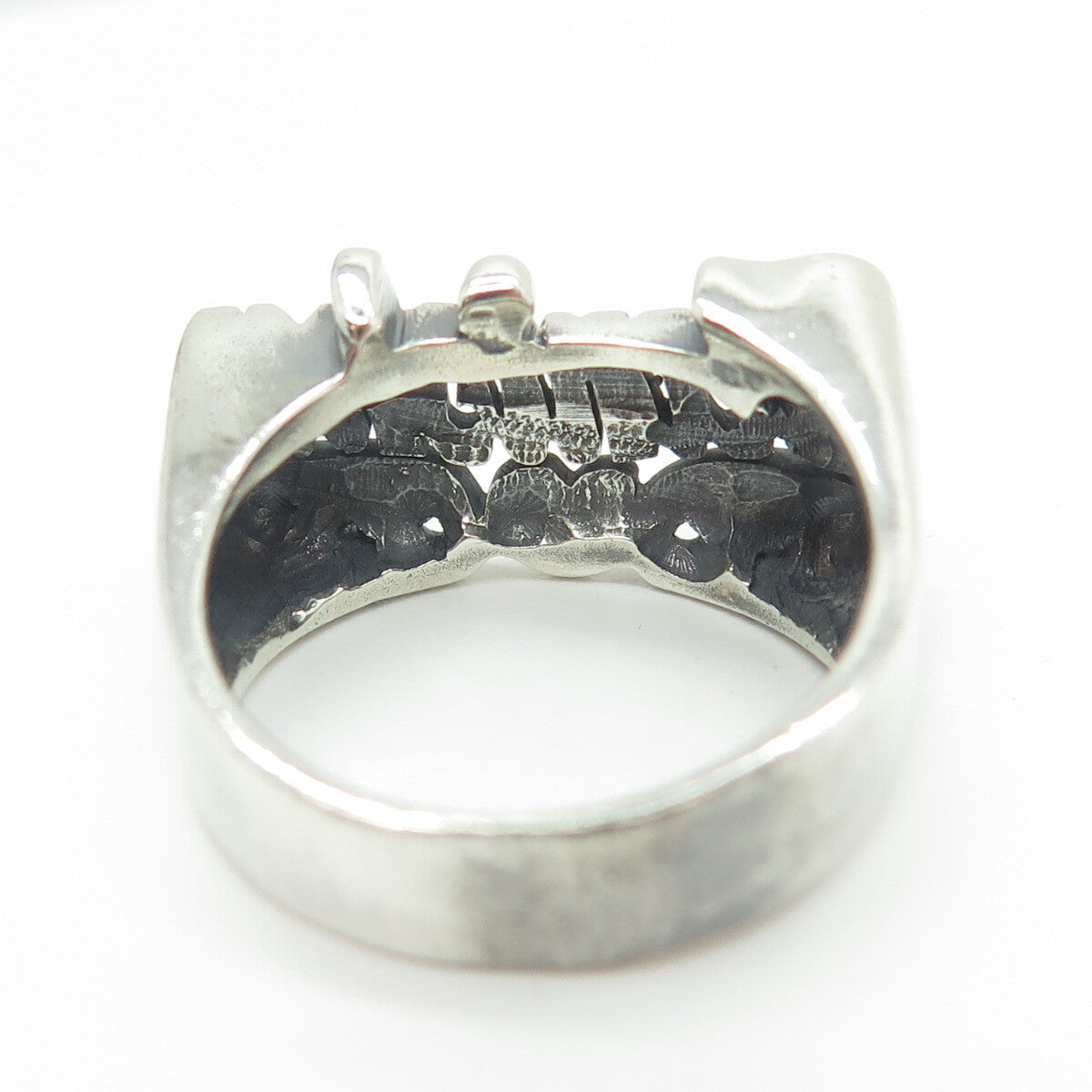 925 Sterling Silver Vintage "Tanisha" Name Oxidized Ring Size 9