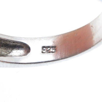 SETA 925 Sterling Silver Blue & White C Z Crisscross Ring Size 7.25