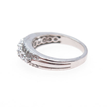 925 Sterling Silver Round-Cut C Z Engagement Ring Size 6